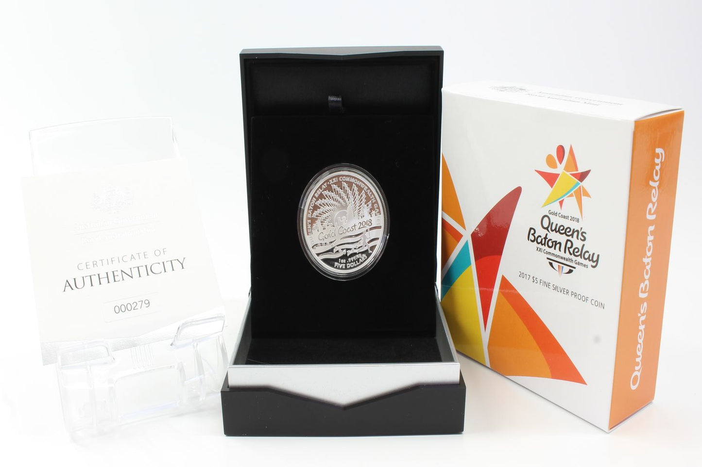 2017 Australia $5 Queen's Baton Relay Games 1 Oz Silver Proof Coin
