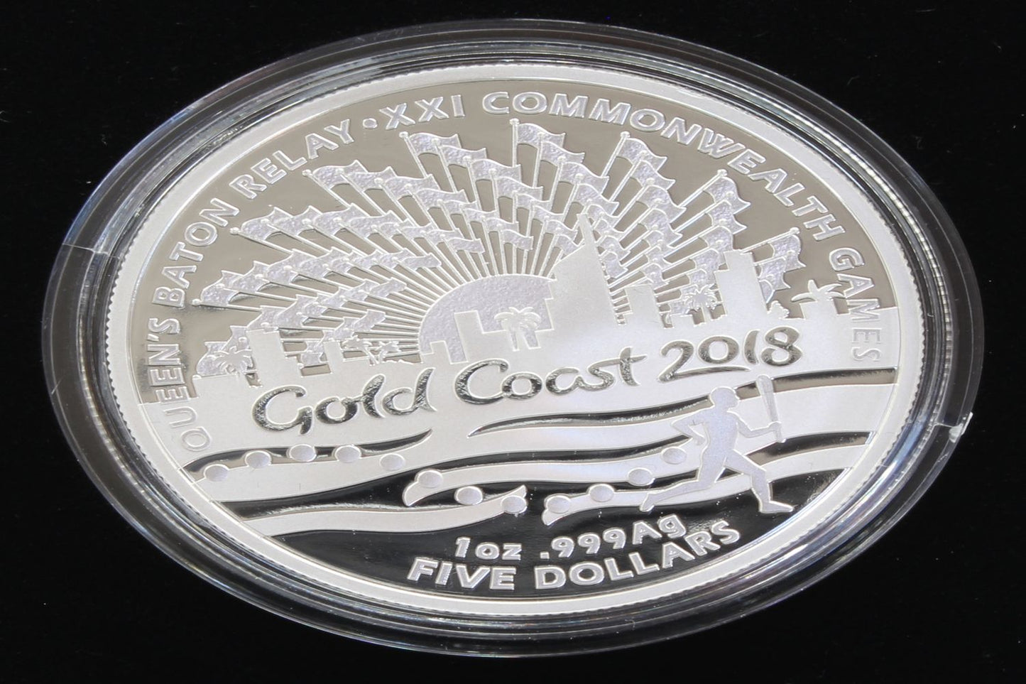 2017 Australia $5 Queen's Baton Relay Games 1 Oz Silver Proof Coin