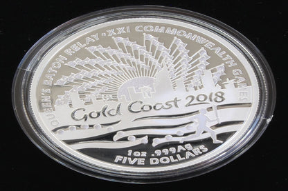 2017 Australia $5 Queen's Baton Relay Games 1 Oz Silver Proof Coin