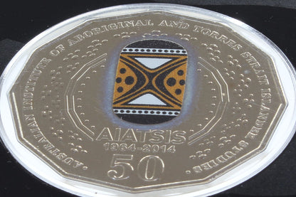 2014 Australia 50Cent 50 Anniversary of AIATSIS Coloured UNC Coin