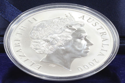 2000 Australia $1 Kangaroo 1 Oz Silver Coloured Coin