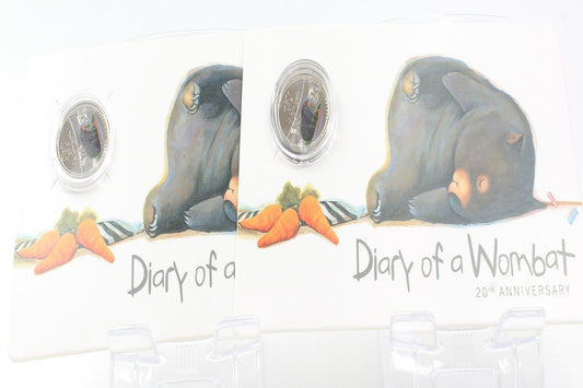 2022 Australia 20 Cent Diary of a Wombat 20th Anniversary Coloured UNC Coin