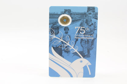 2022 Australia $2 "C" Mintmark 75th Peacekeeping Coloured UNC Coin On Card