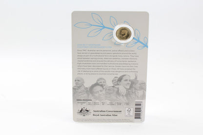 2022 Australia $2 "C" Mintmark 75th Peacekeeping Coloured UNC Coin On Card