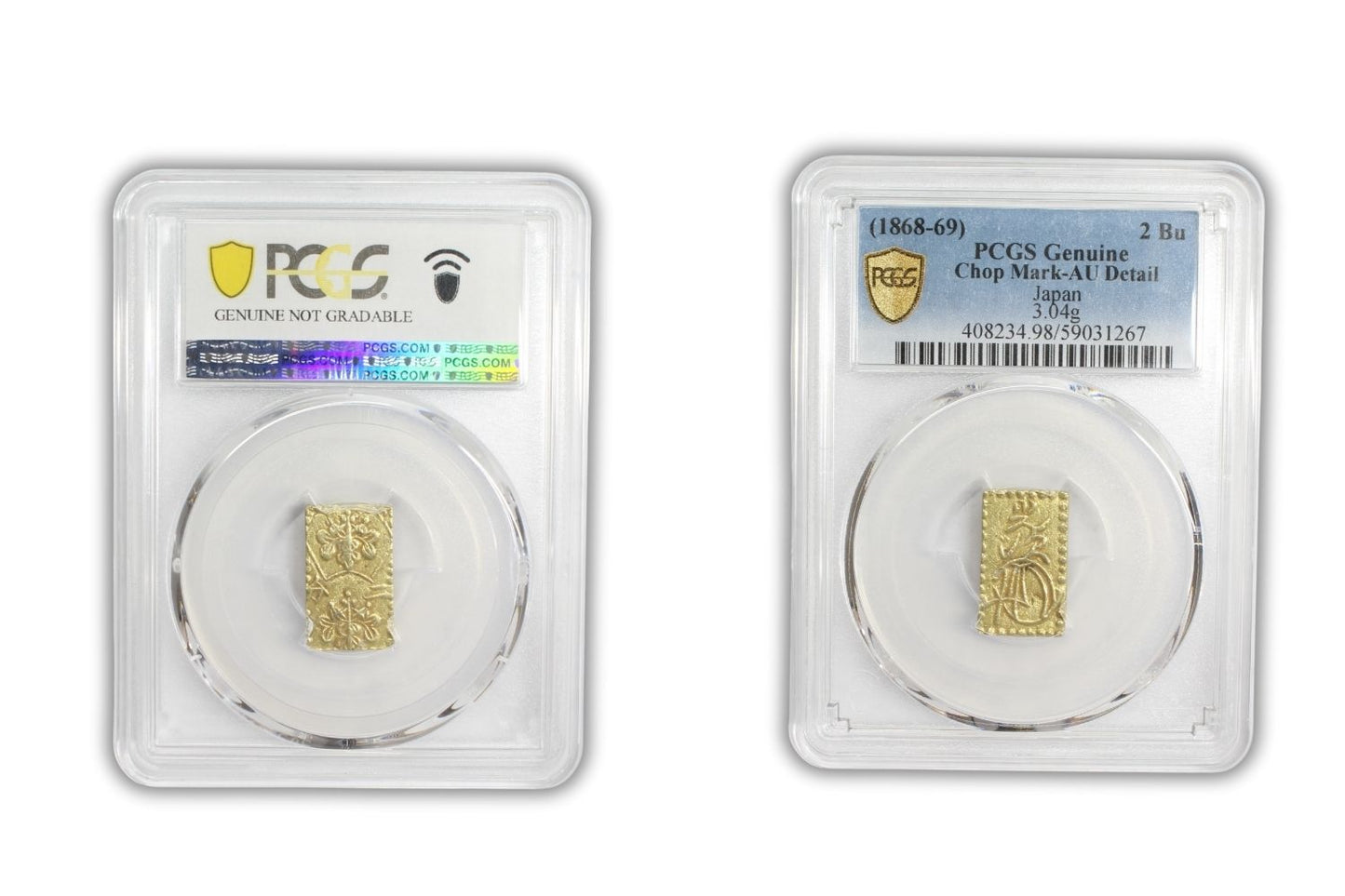 1868-69 Japan 2 BU 3.04g Gold Coin PCGS AU Details - CHOPMARKS