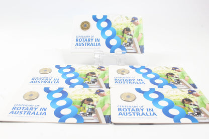 2021 Australia $1 Centenary of Rotary In Australia Coloured UNC Coin On Card X5