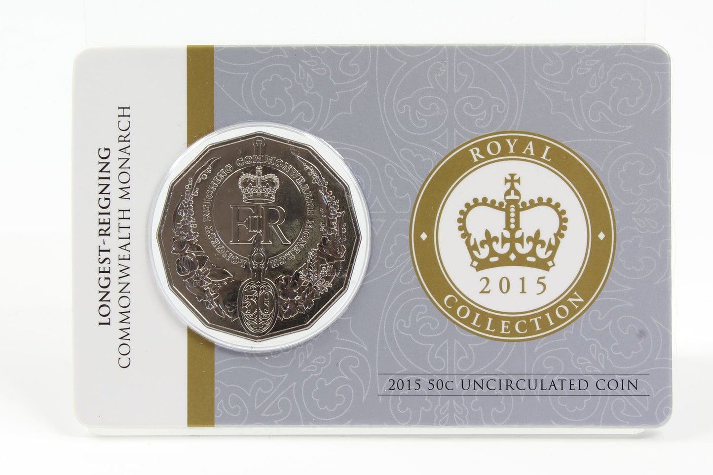 2015 Australia 50Cent Longest-Reigning Commonwealth Monarch UNC Coin On Card