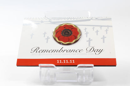 2011 Australia 11.11.11 Remembrance Day $5 Frosted UNC Pad Printed Coin