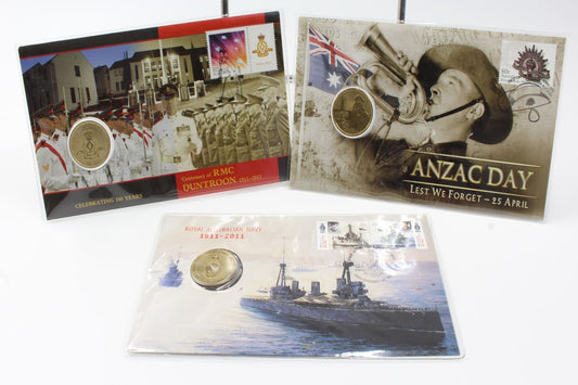 2011 Australia $1 Coin On Card X3