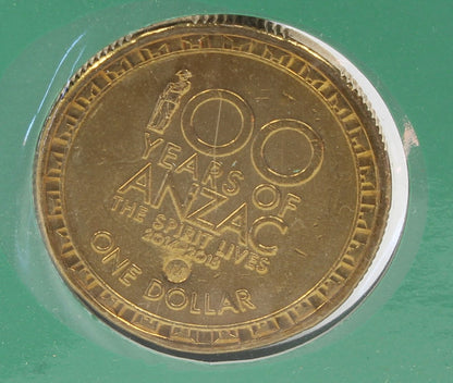 2014 Australia $1 World War I Shrine of Remembrance & Albany Coin On Card