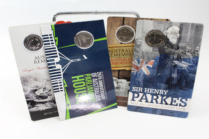 2013-2015 Australia 20 Cent Uncirculated Coin on Card X4