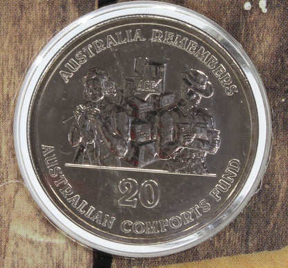 2013-2015 Australia 20 Cent Uncirculated Coin on Card X4