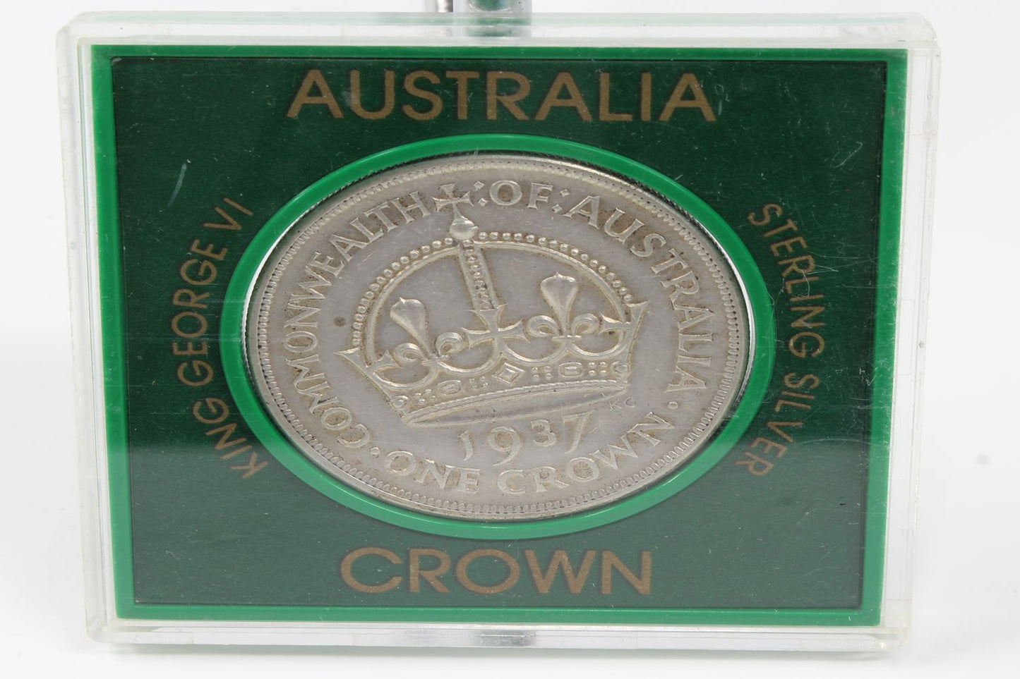 1937 Australia 1 Crown Silver Coin in Case