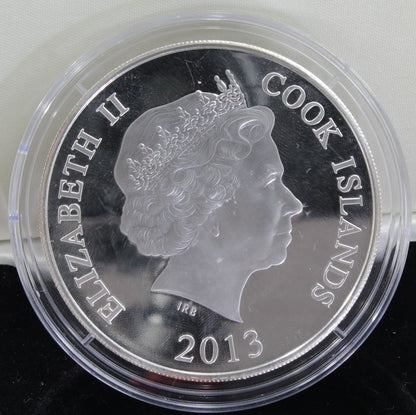 2013 Cook Islands $10 Expeditions of History James Cook Silver Proof Coin
