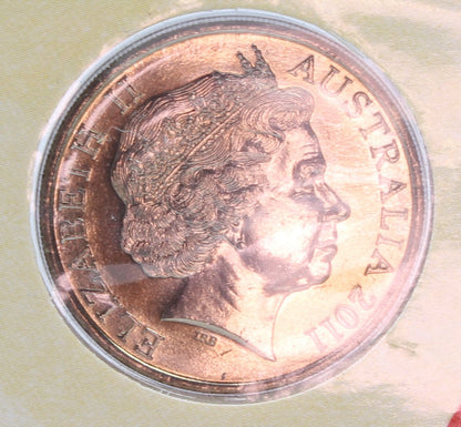 2009 & 2011 Australia Uncirculated Coin on Card X 2