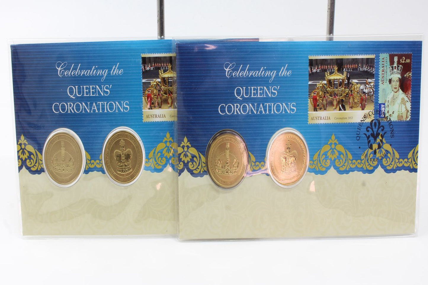 2013 Australia $1 Celebrating the Queens Coronations Two Coin On Card X2