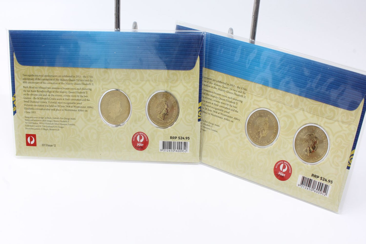 2013 Australia $1 Celebrating the Queens Coronations Two Coin On Card X2