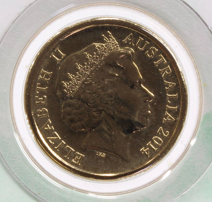2014 Australia $2 Remembrance Day Coloured Coin On Card