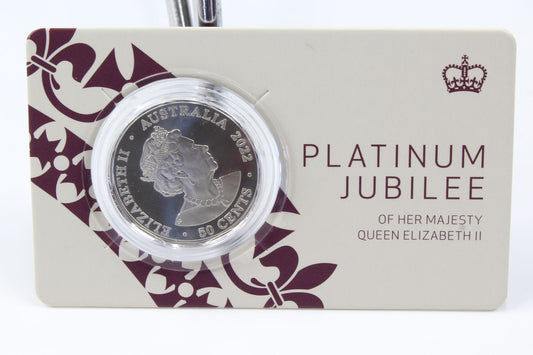 2022 Australia 50 Cent The Queen's Platinum Jubilee Coin On Card