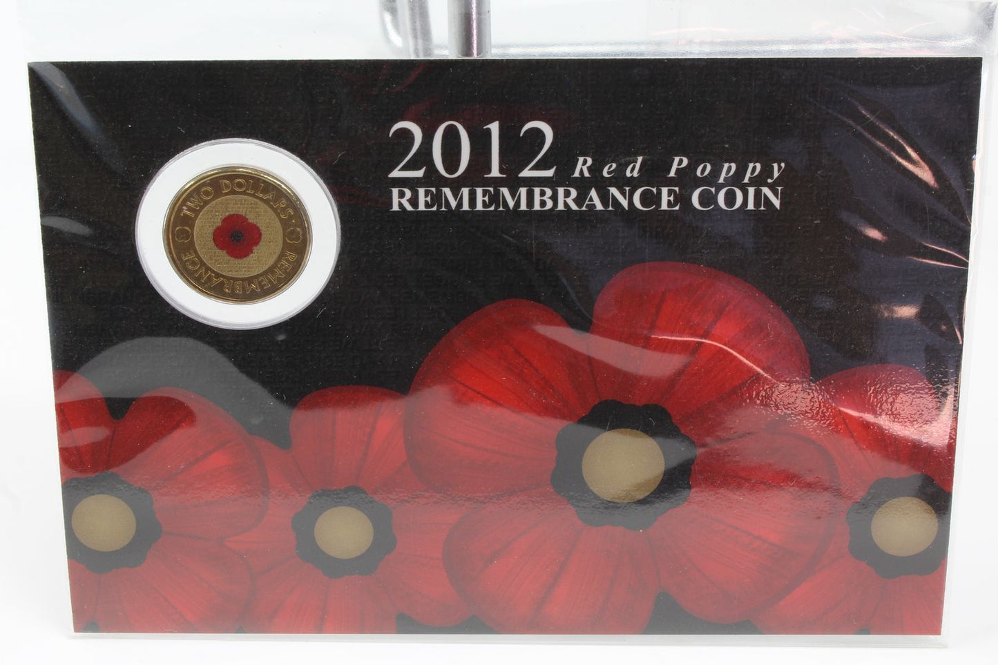 2012 Australia $2 Red Poppy Remembrance Coin On Sherwood Card
