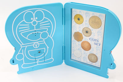 2005 Japan "35th Ann of Doraemon 6 Coin BU Set w/Medal In Original Plastic Case