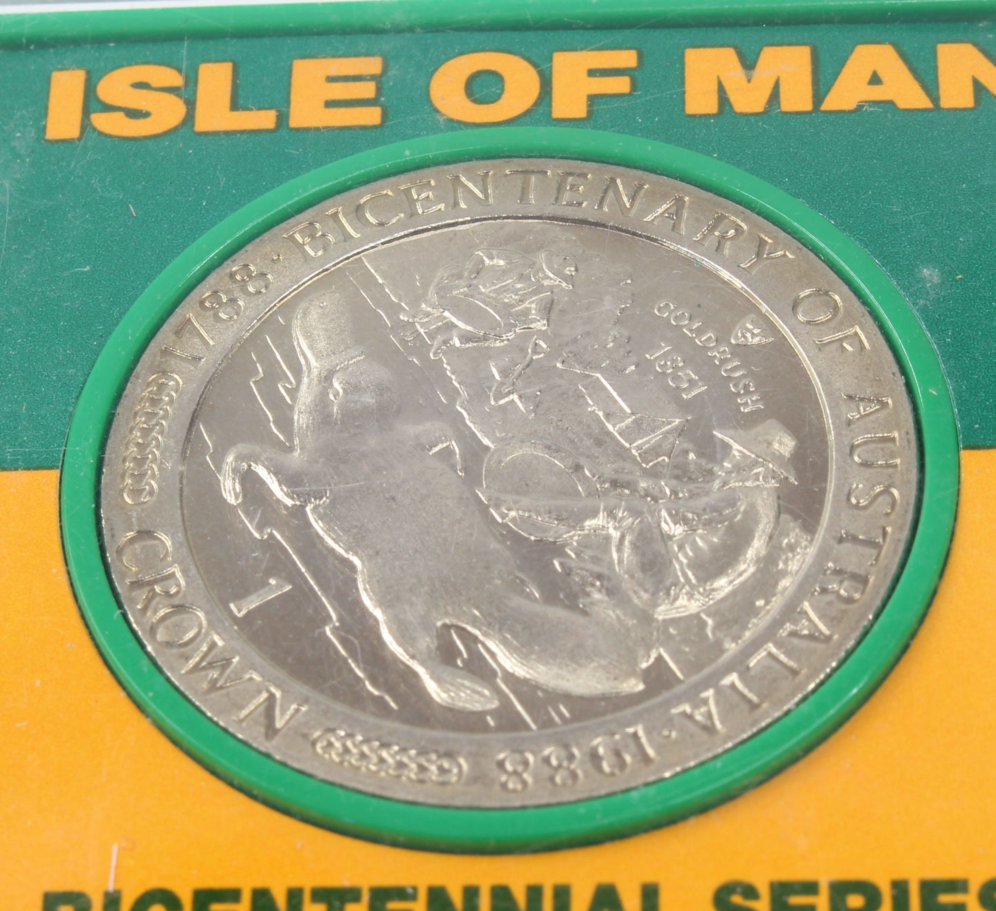 1988 Isle of Man Crown Coin - Australia Animals Bicentenary In Case X 6