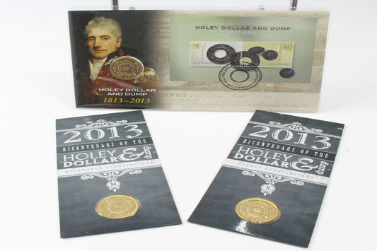 2013 Australia $1 Holey Dollar & Dump PNC & On card X 2