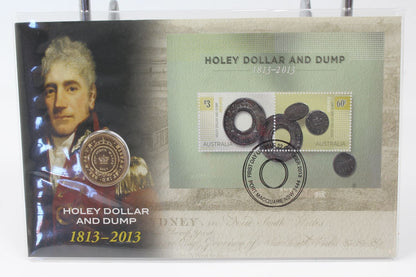 2013 Australia $1 Holey Dollar & Dump PNC & On card X 2
