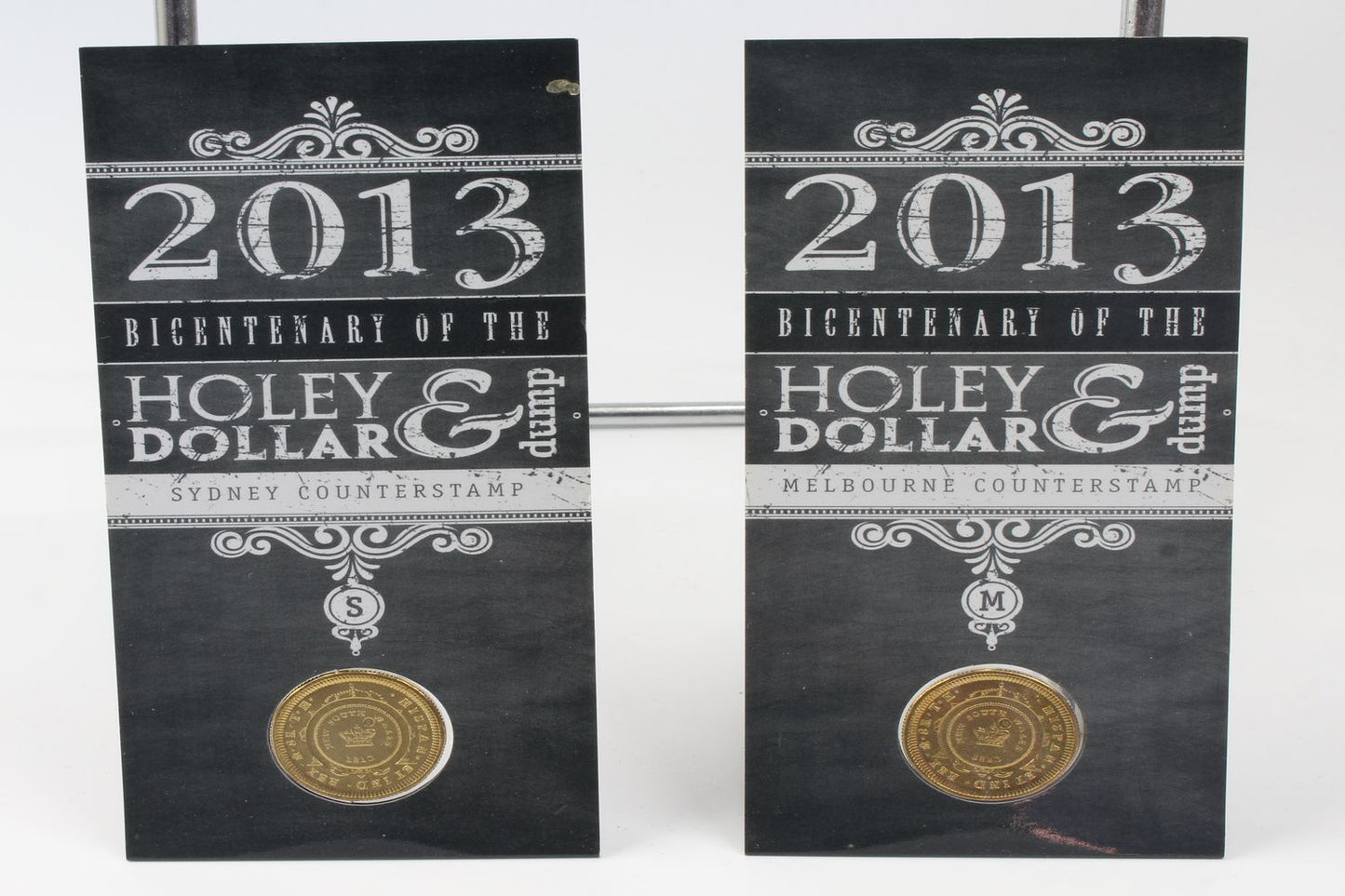 2013 Australia $1 Holey Dollar & Dump PNC & On card X 2