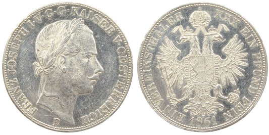 1861B Austrian 1 Thaler Coin Details – Cleaned