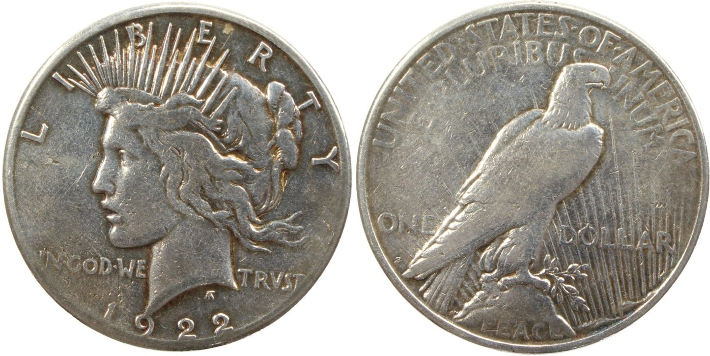 1922 USA Peace 1 Dollar Coin Details – Cleaned