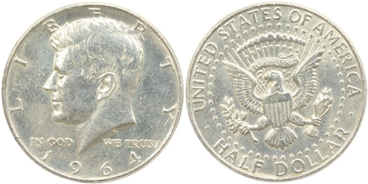 1964 USA Kennedy Half Dollar Coin Details – Cleaned