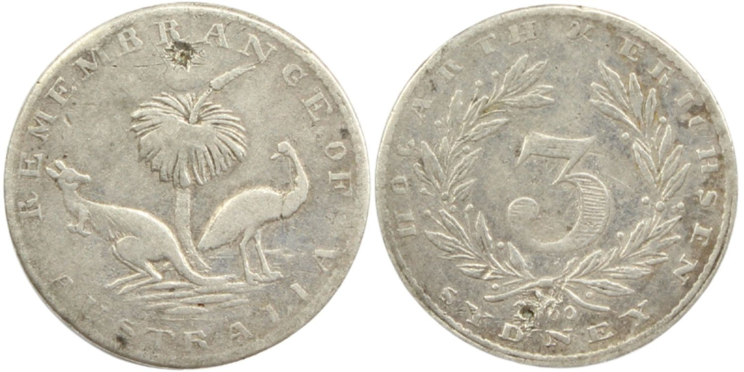1860 Australia 3 Pence Coin Details – Plugged