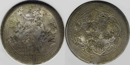 1897 Great Britain Silver Trade Dollar Coin NGC Chopmarked