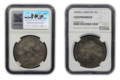 1899 B Great Britain Silver Trade Dollar Coin NGC Chopmarked