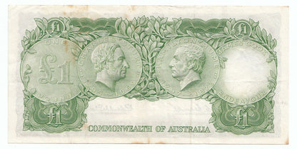 1961 Australia Coombs Wilson RESERVE BANK 1 Pound Note gVF