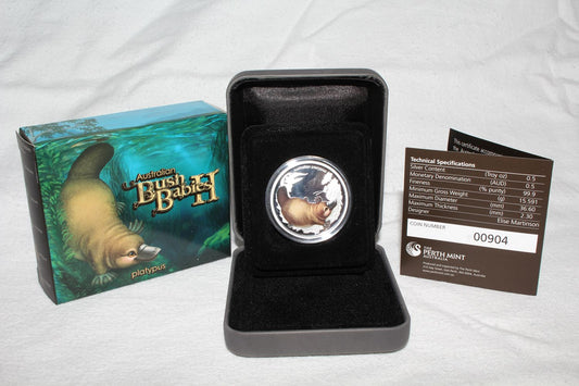 2013 50c Australian Bush Babies Series 2 "Platypus" 1/2 oz Silver Proof Coin