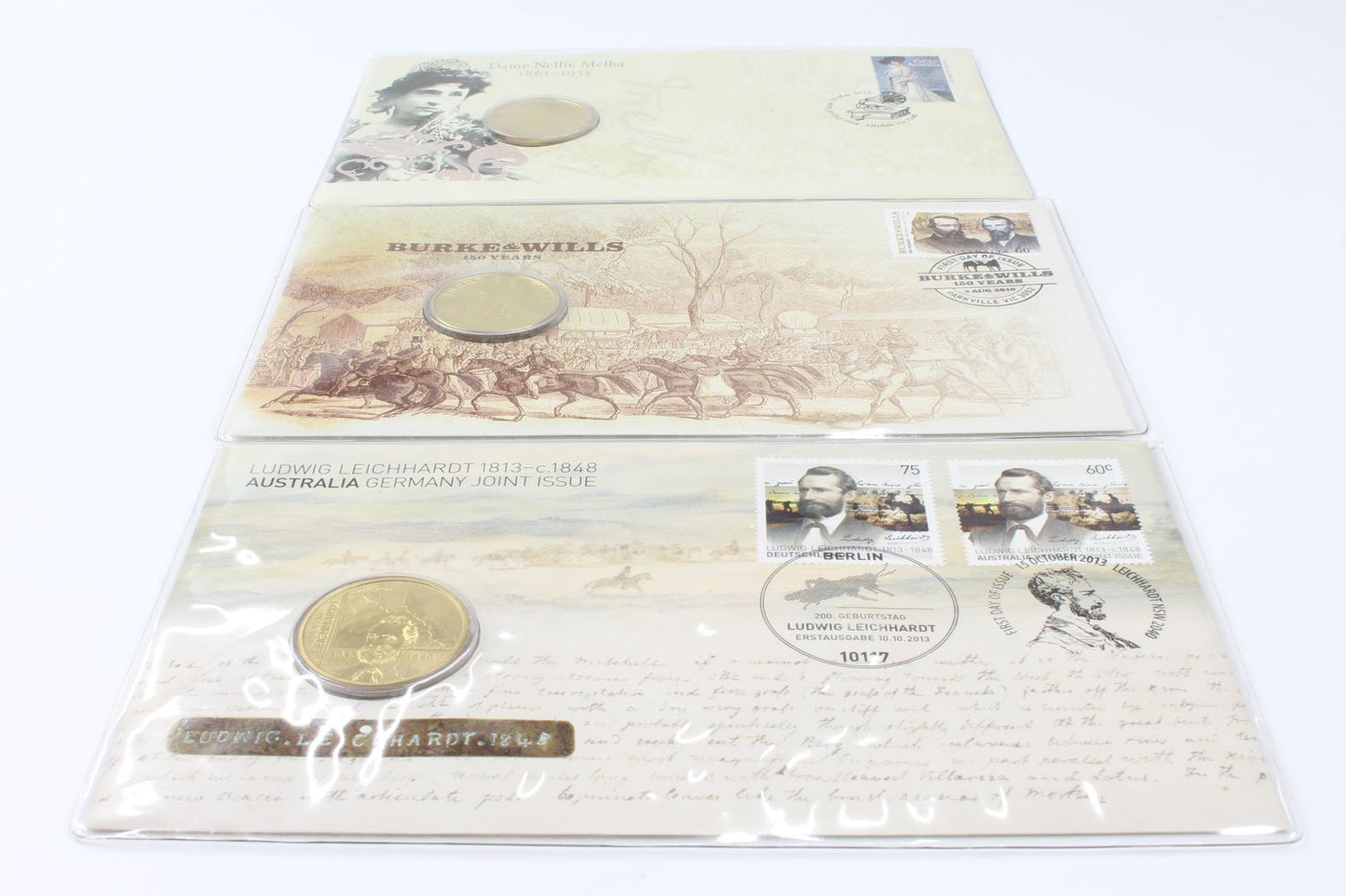 2010-2011 & 2013 Australia $1 Uncirculated Coin On Card