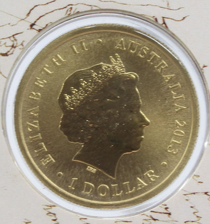 2010-2011 & 2013 Australia $1 Uncirculated Coin On Card