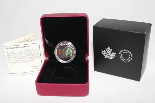 2018 Canada Silver 999 Thirteen Teachings Strawberry Moon $3 Colored Proof Coin