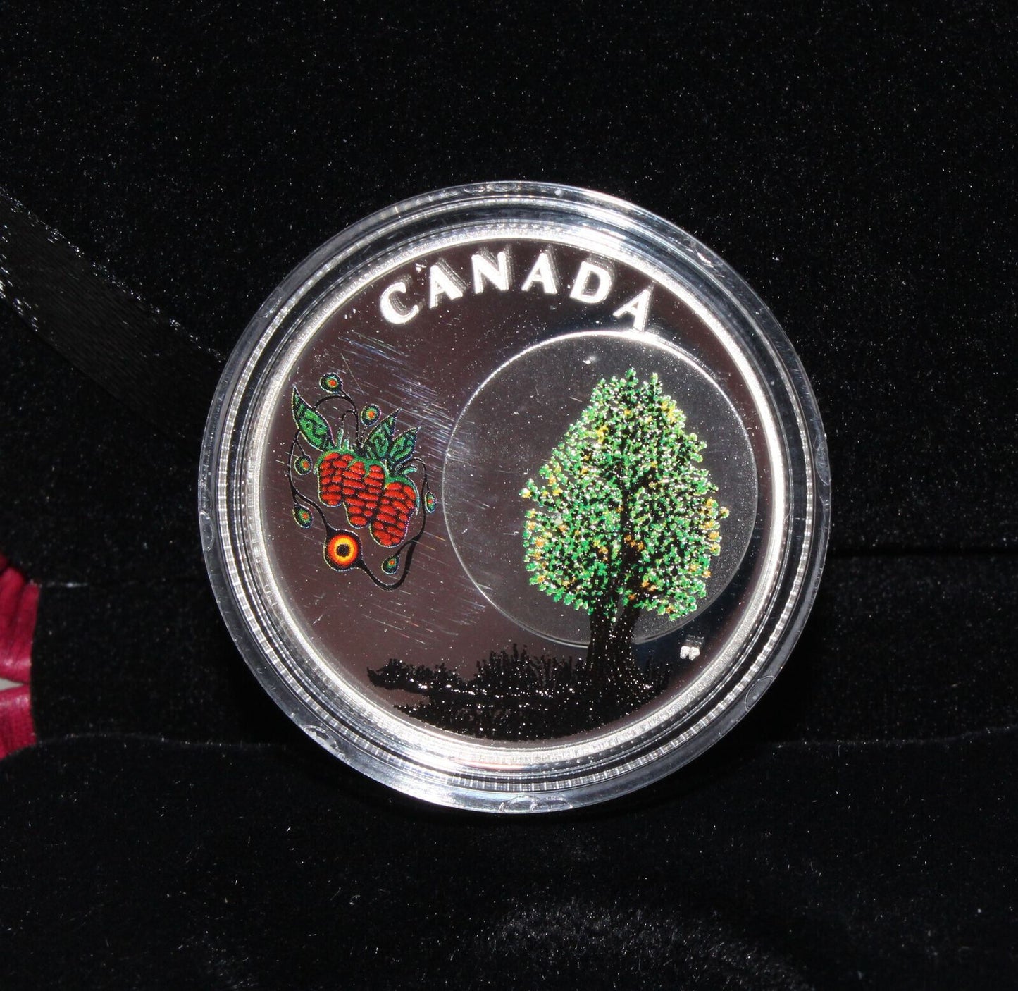 2018 Canada Silver 999 Thirteen Teachings Strawberry Moon $3 Colored Proof Coin