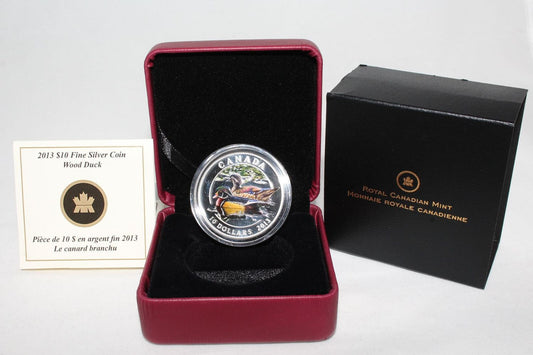 2013 Canada Silver 999 Wood Duck Proof $10 Colored Coin