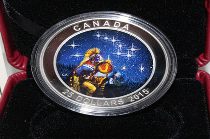 2015 Canada Silver 999 Star Charts The Quest $25 Colored Proof Coin