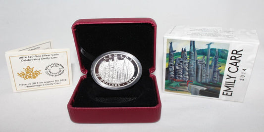 2014 Canada Silver 1 Oz Celebrating Emily Carr $20 Proof Colored Coin