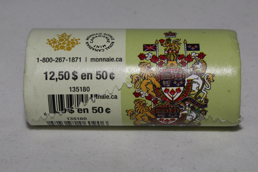 2015 Canada Royal Canadian Mint 50 Cent Uncirculated Mint Roll