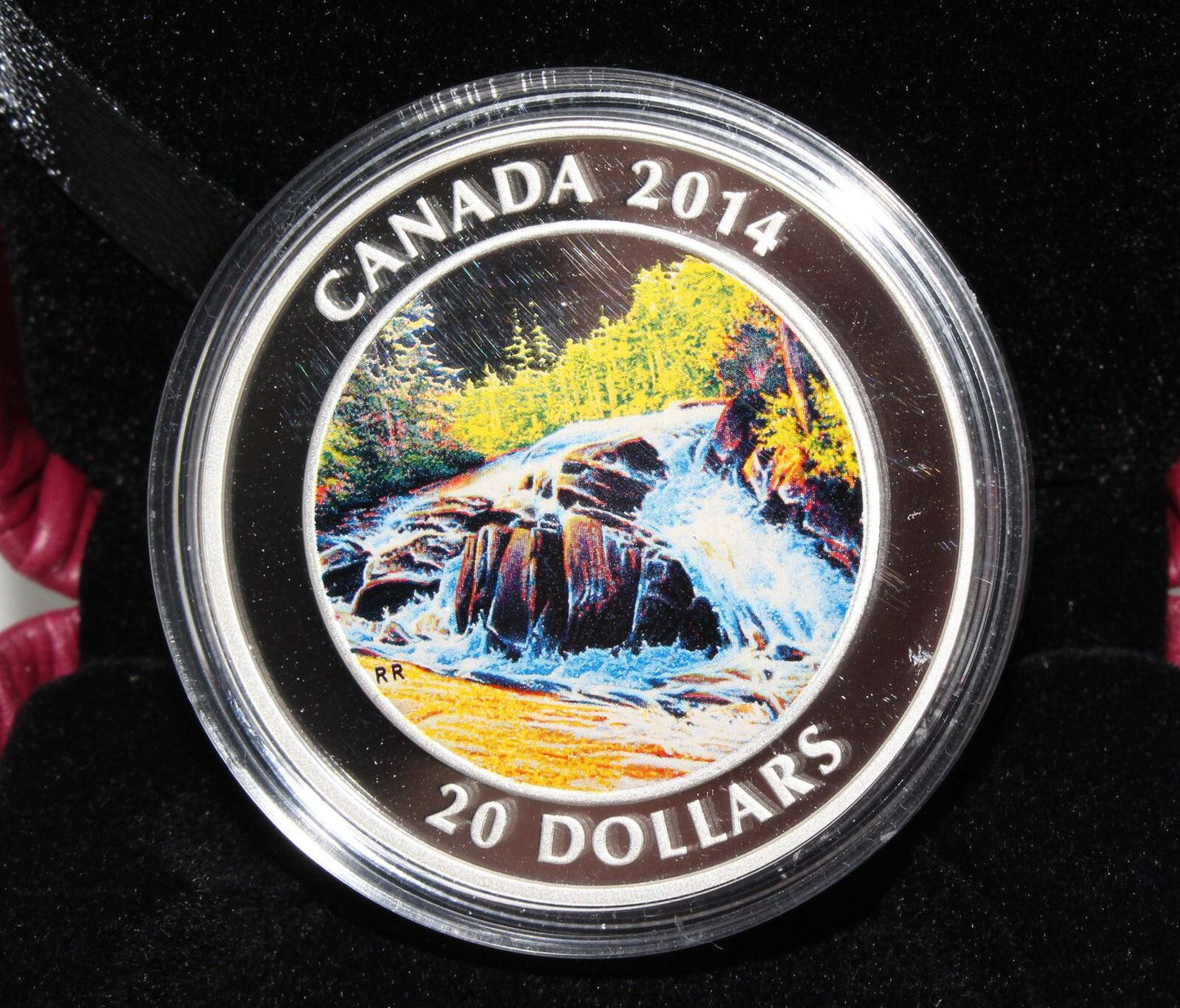 2014 Canada Silver 1 Oz 999 River Rapids $20 Proof Colored Coin