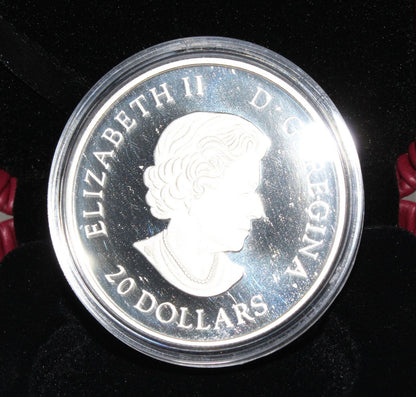 2015 Canada Silver 1 Oz 999 A Historic Reign QEII $20 Proof Colored Coin