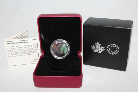 2018 Canada Silver 999 Thirteen Teachings Thimbleberry Moon $3 Colored Coin