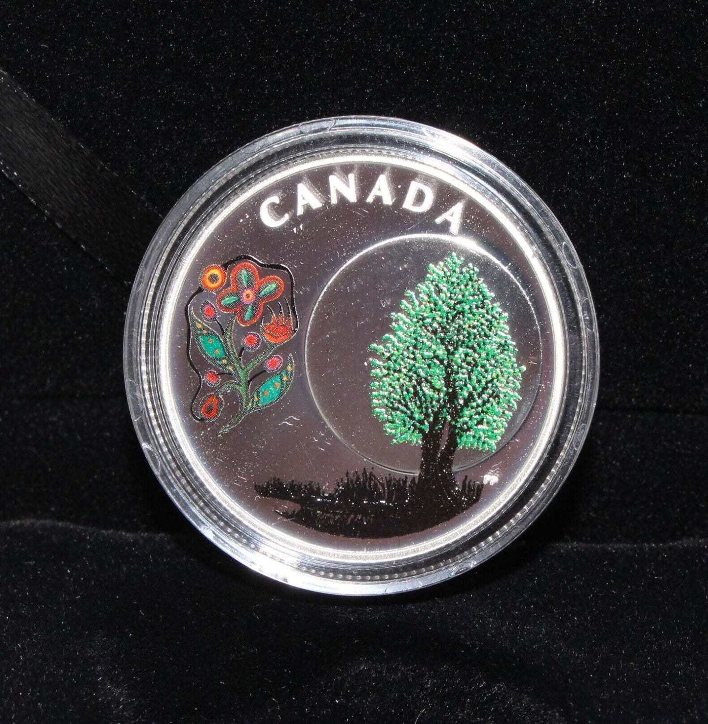 2018 Canada Silver 999 Thirteen Teachings Thimbleberry Moon $3 Colored Coin