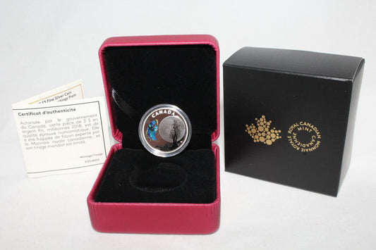 2018 Canada Silver 999 Thirteen Teachings Big Spirit Moon $3 Colored Proof Coin